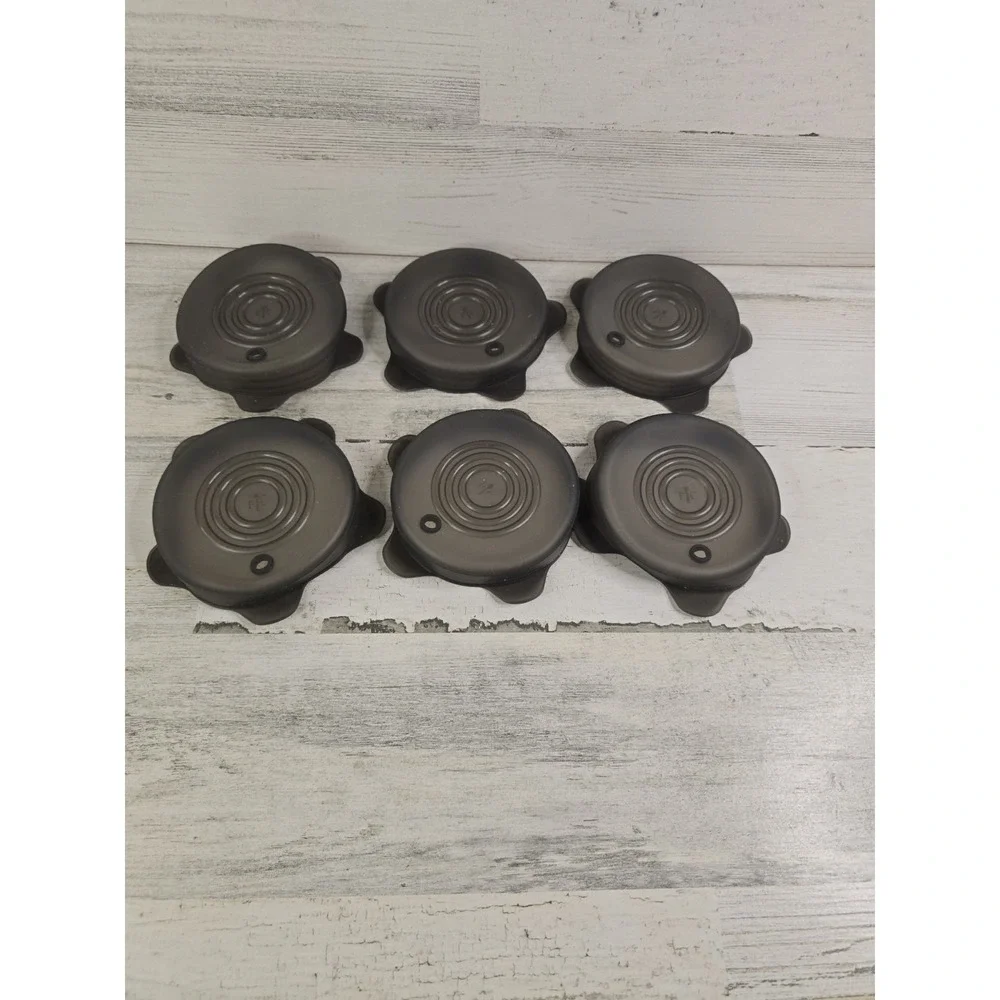 Pampered Chef Silicone Stretch Covers Set of 6 Smoke Grey Reusable Bowl Lids